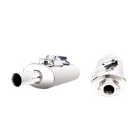 Varex Universal Oval Muffler - 2.5in Inlet, 2.5in Outlet, Single Tip