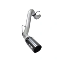 aFe LARGE Bore HD 4in Dual DPF-Back SS Exhaust w/Black Tip 16-17 GM Diesel Truck V8-6.6L (td) LML