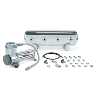 2.5 Gal. Polished Tank w/ Viair 444c Chrome Compressor - Incl. Fittings & Mounting Hardware