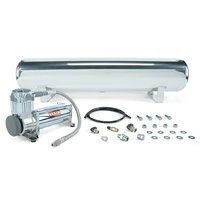 4 Gal. Polished Tank w/ Viair 444c Chrome Compressor (Incl. Fittings & Mounting Hardware)