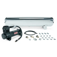 4 Gal. Polished Tank w/ Viair 444b Blk Compressor Incl. Fittings & Mounting Hardware
