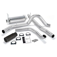 00-03 Ford 7.3L / Excursion Monster Exhaust System - SS Single Exhaust w/ Black Tip