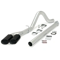 11-13 Ford 6.7L F250-350 Monster Exh Sys - SS Single-Dual Exh w/ Blk Tips