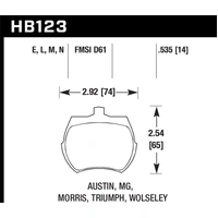 Hawk 66-79 MG Midget / 75-80 Triumph TR7 Blue 9012 Front Race Brake Pads