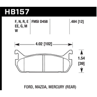 Hawk 91-96 Ford Escort GT / 90-93 Mazda Miata DTC-60 Rear Race Brake Pads