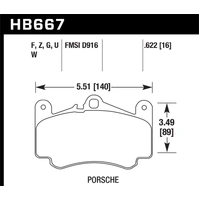 Hawk 11-12 Porsche 911 Targa 4S HPS 5.0 Front Brake Pads