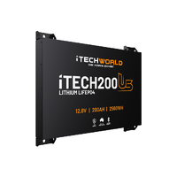 iTECH200US Ultra Slim Deep Cycle Lithium Battery with Bluetooth LiFePO4 200Ah