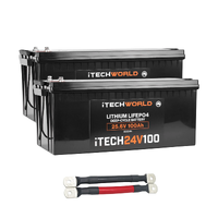 200Ah 24V Lithium LiFePO4 Battery Bundle 2×100Ah 24V Deep Cycle with 000AWG Parallel