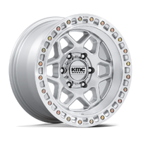 Torx KM553 17x8.5 6x139.7 0mm Gloss Silver Machined Face