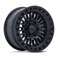 Aztec KM554 17x8.5 5x127 0mm Matte Black Gloss Black Lip