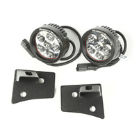 07-18 Jeep Wrangler JK Textured Black Round Windshield LED Kit w/ Brackets