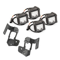 07-18 Jeep Wrangler JK Textured Black Dual Cube A-Pillar Light Mount Kit
