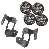 07-18 Jeep Wrangler JK Textured Black Round A-Pillar LED Light Mount Kit