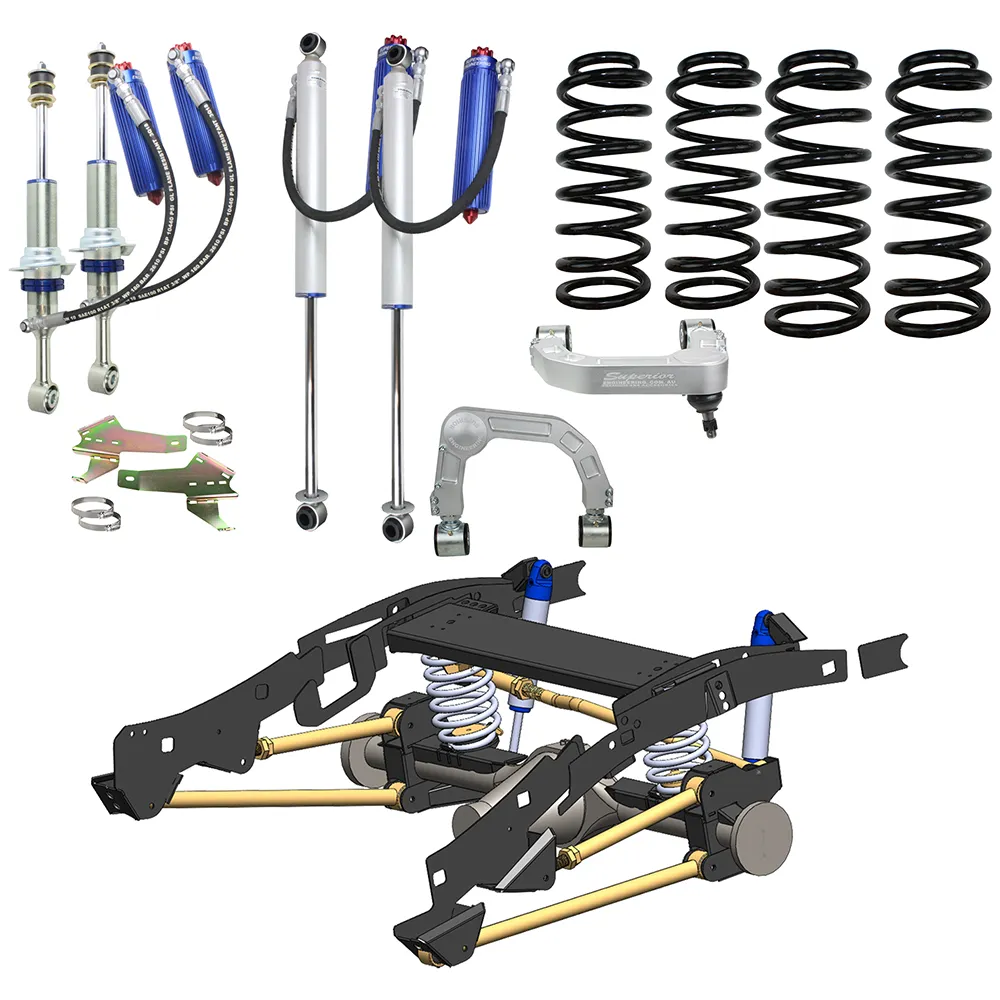 Superior Weld In Coil Conversion VSB14 Approved w/Remote Reservoir Shocks (Front and Rear) Suitable For Toyota Hilux Revo 2015 on - SUP-RR-REVOCOIL2-KIT