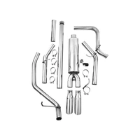 3" Cat Back, Dual Split Side (Silverado/Sierra 14-19) - T409 Stainless Steel - T304 Stainless Steel Tip