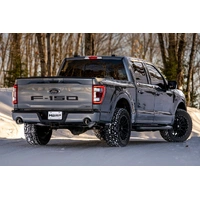 3" Cat-Back, Dual Split Rear (F-150 21-24) - T304 Stainless Steel - CF T304 Stainless Steel Tip