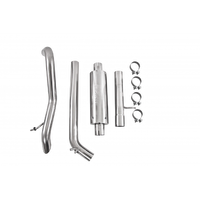 2.5" Off-Road Tail Pipe, Muffler before Axle (Wrangler 07-11) - BC Aluminized Steel - T304 Stainless Steel Tip