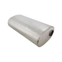 Universal Muffler - 2.5in Single-Side In, Dual-Side Out, 6in x 10in Oval Muffler, Stainless Steel