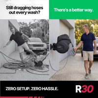 R30 Wall-Mounted Pressure Washer 2600 PSI with 30m Retractable Hose