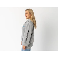 Superior Unisex Hoodie Grey Marle with Sleeve Logo (Each) 2XL