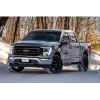 3" Cat-Back, Dual Split Rear (F-150 21-24) - T304 Stainless Steel - CF T304 Stainless Steel Tip
