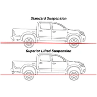 Superior Adjustable Monotube 2.5 Remote Reservoir 3 Inch (75mm) Lift Kit Suitable For Toyota Hilux 2005-15 Vigo (N70) (Kit) 0-50kg Acc 500kg to GVM Fr