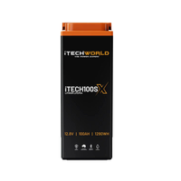iTECH100SX Slim Deep Cycle Lithium Battery with Bluetooth LifePO4 100Ah