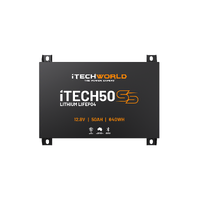 iTECH50SS Super Slim Deep Cycle Lithium Battery with Bluetooth LiFePO4 50Ah