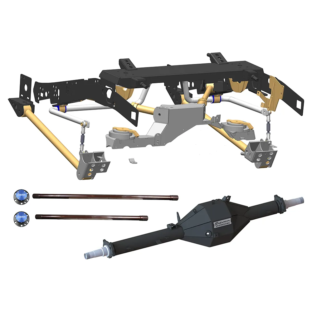 Superior Weld In Coil Conversion Kit Render with Standard Width Chromoly Diamond Diff Housing