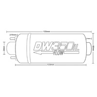 DW350iL 350lph In-Line external Fuel Pump w/Mounting Brackets