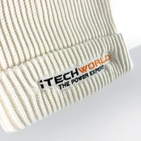Cream Beanie Embroidered
