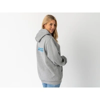 Superior Unisex Hoodie Grey Marle with Sleeve Logo (Each) 2XL