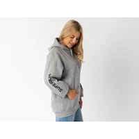 Superior Unisex Hoodie Grey Marle with Sleeve Logo (Each) 2XL