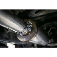2.5" Cat Back, Dual Split Rear (Ram Hemi 1500 19-24) - BC Aluminized Steel - T304 Stainless Steel Tip