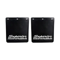 Rubber Mudflaps Small 250mm x 230mm - White Logo (Pair)