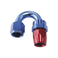 200 Series PTFE 180 Deg Alloy Hose End -4AN - Blue