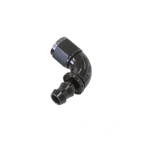 510 Series Full Flow Tight Radius Push Lok 90 Deg Hose End -6AN - Black - 25 Pack