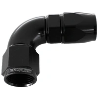 90 Deg -10AN Full Flow Teflon Hose End - Black - 25 Pack