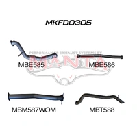 3in Turbo Back Without Cat, Without Muffler (Ranger (Pre-DPF) PX, PX2, 3.2L)