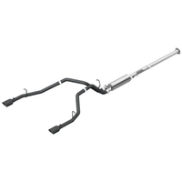 2.5" Cat Back, Dual Split Rear (Ram Hemi 1500 19-24) - BC Aluminized Steel - T304 Stainless Steel Tip
