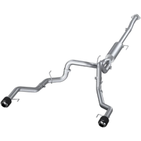 3" Cat-Back, Dual Split Rear (F-150 21-24) - T304 Stainless Steel - CF T304 Stainless Steel Tip
