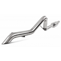 2.5" Cat Back, Off-Road Tail Pipe, Muffler before Axle (Wrangler/Rubicon 12-18) - T409 Stainless Steel - T304 Stainless Steel Tip