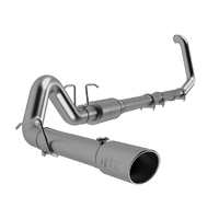 4" Turbo Back, Single Side Exit (F-250/350 99-03) - T304 Stainless Steel - T304 Stainless Steel Tip