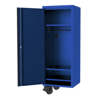 27" USA Sumo Series Side Cabinet - 3 Fixed Shelves + Clothes Hang Rail - Blue/Black