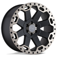 Warlord 17x8 5x120 +35mm Matte Black Machined Double Dark Tint Lip