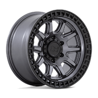 Calico 17x8.5 5x120 +34mm Matte Gunmetal Black Lip