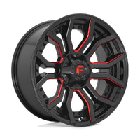 Rage D712 20x9 5x127/5x139.7 +1mm Gloss Black Red Tint (Clear Coat)