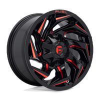 Reaction D755 17x9 6x135/6x139.7 +1mm Gloss Black Milled Red Tint (Clear Coat)