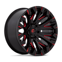 Quake D829 18x9 5x114.3 +1mm Gloss Black Milled Red