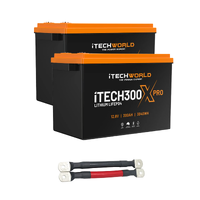 600Ah Lithium LiFePO4 Bluetooth PRO Battery Bundle 2×300Ah Deep Cycle Batteries with Parallel Linking Cables